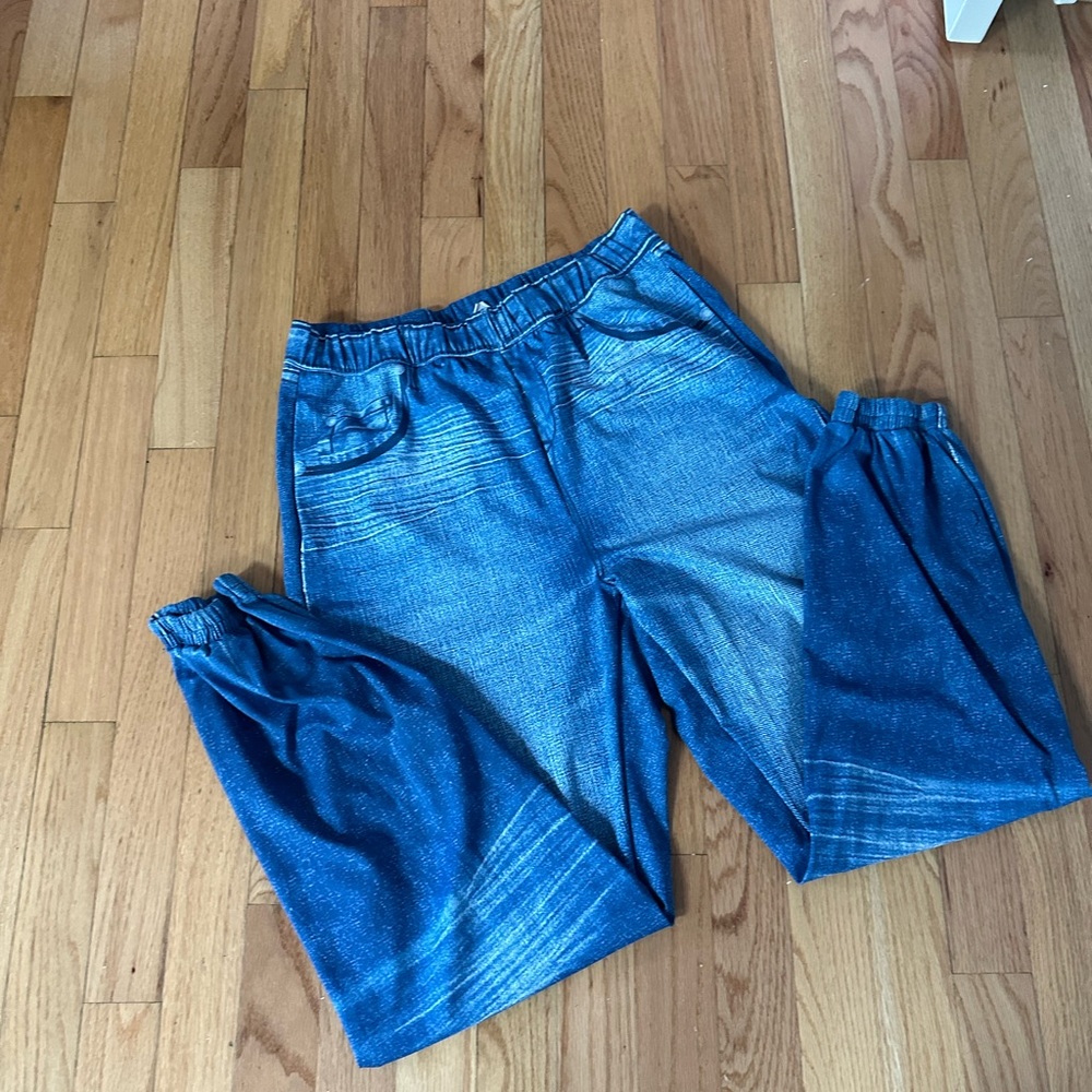 Zyia distressed denim jogger